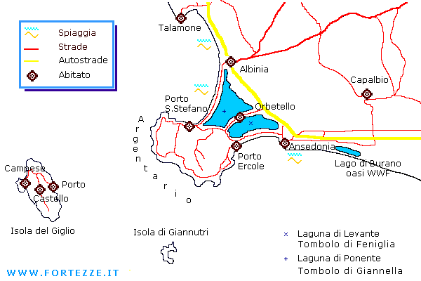 La mappa dell'Argentario