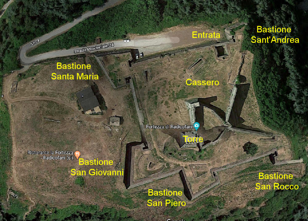 Mappa della Rocca di Radicofani